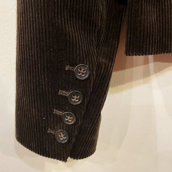 New Vintage Theory Cotton Corduroy Blazer Chocolate Brown 10, M $320 - Picture 4 of 8